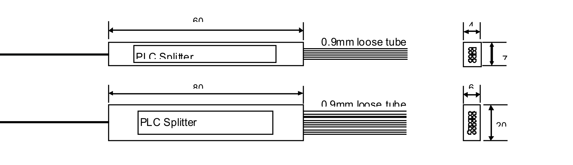 39-2 平面光波导分路器微分模块  PLC Splitter Mini-Module.png