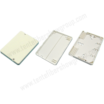 皮线光缆热熔保护盒（三进三出）Splicing  Protective Cassette for drop cable(rectangle type ).jpg